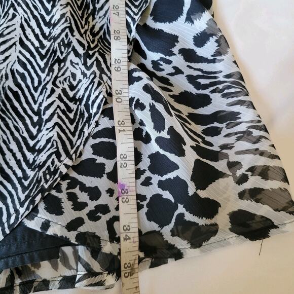 Allen B. 90s Leopard Zebra SIZE 6 Asymmetrical Wrap Dress Baddie sexy sirencore - Picture 8 of 11
